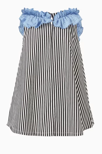 Chirping Striped Dress in Cotton