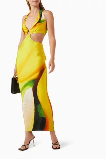 Gaia Cut-out Maxi Dress in Nylon