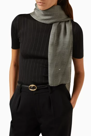 Extra-long Stole in Prince of Wales Silk-charmeuse
