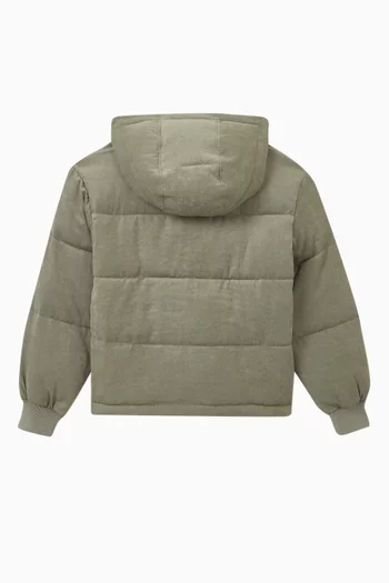 Fayette Quilted Hoodie in Suede