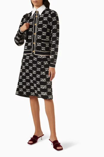 Midi Skirt in GG Wool Bouclé Jacquard