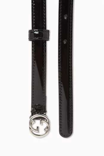Thin Double G Belt in Patent Leather