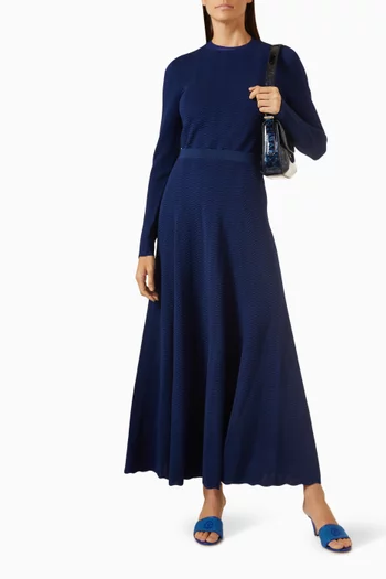 Love Capsule Love Dubai Long Skirt in Ottoman Wave Knit