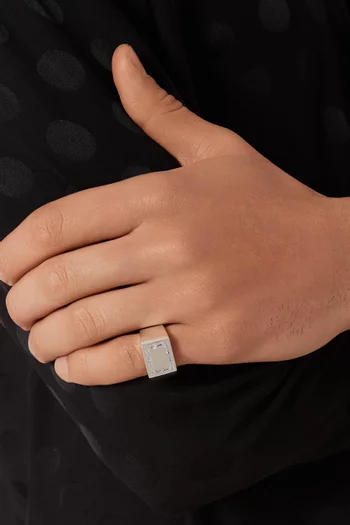 Baguettes Signet Ring in Cubic Zirconia & Sterling Silver