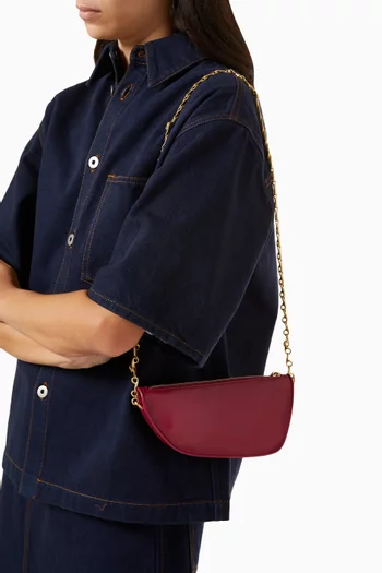 Micro Shield Shoulder Bag in Leather