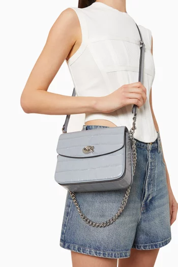 Cassie Embossed Crossbody Bag in Leather