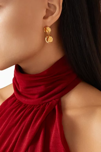 The Leila Drop Earrings in Gold-plated Brass