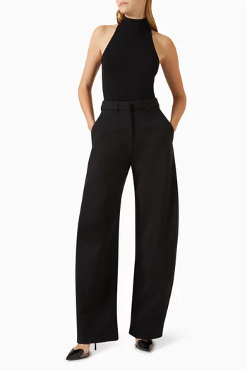 Round Balloon Pants in Stretch Wool