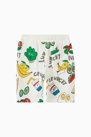 Crunchy Lunchy-print Shorts in Organic Cotton