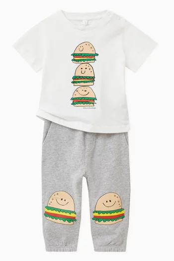 Hamburger-print T-shirt