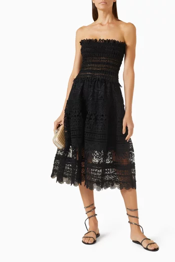 Vallarta Midi Dress in Cotton-lace