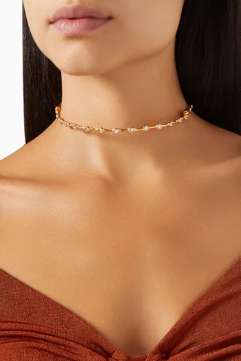 Waves Choker Necklace in 18k Gold-plated Brass