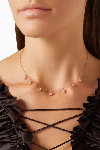 Seven-drop Necklace in Rose Gold-plated Sterling Silver