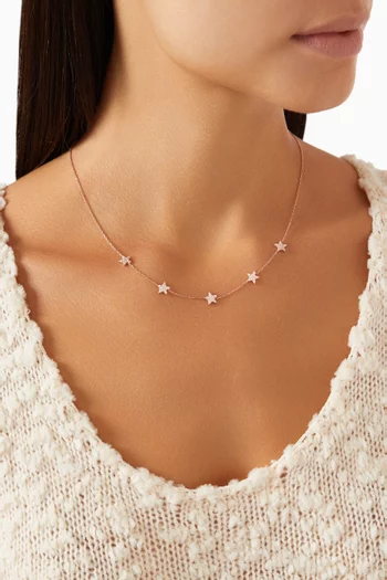 Star Stone Necklace in Rose Gold-plated Sterling Silver