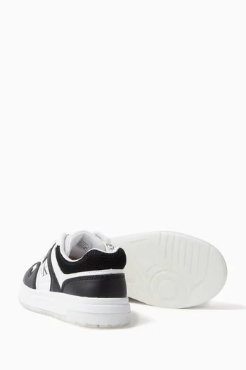 Logo Lace-up Sneakers in Faux-leather
