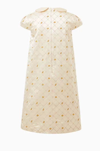 Logo-embroidered Dress in Cotton-silk