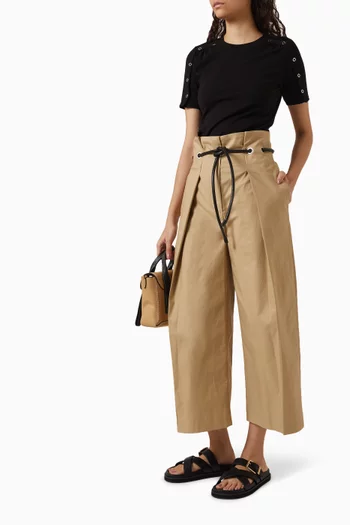 Origami Wide-Leg Pants in Cotton