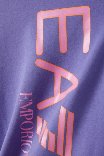 EA7 Train Colour Block Logo T-Shirt in Cotton