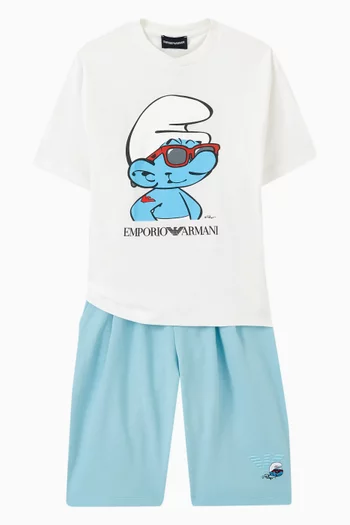 Smurf Logo Shorts in Cotton