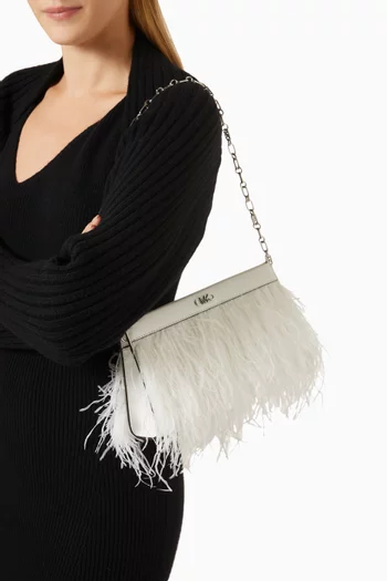 Large Tabitha Clutch in Feather & Leather