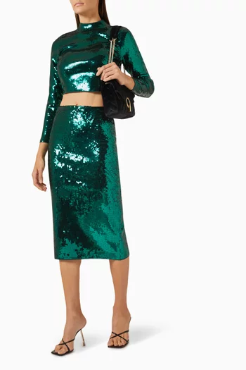 Goldana Midi Skirt in Sequin