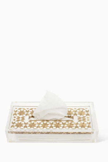 Clear Tissue Holder in Acrylic and Brass