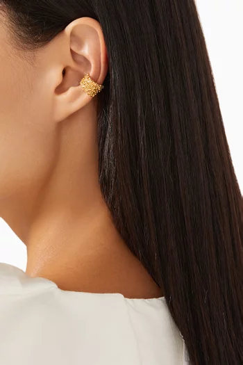 The Rocky Road Single Ear Cuff in 24kt Gold-plated Bronze