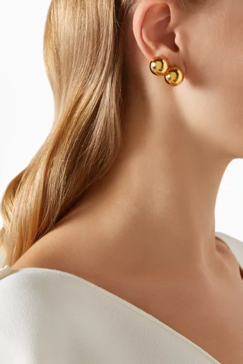 Lyra Climber Earrings in 14kt Gold-plated Brass