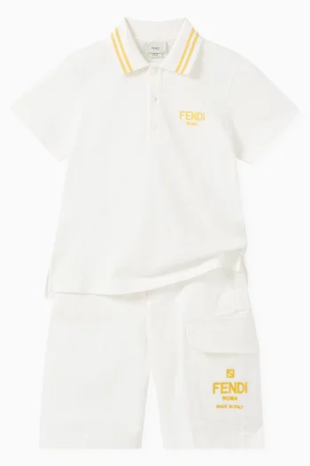 Logo Polo Shirt in Ivory