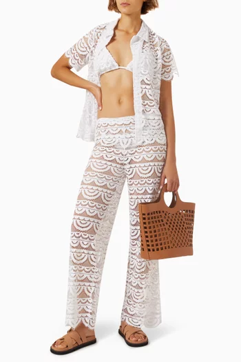 High-waist Pants in Lace