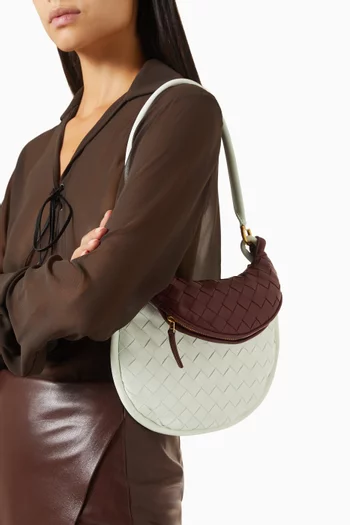 Small Gemelli Bi-colour Shoulder Bag in Intrecciato Leather