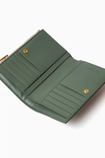 Medium Cassette Bi-fold Wallet in Intrecciato Leather