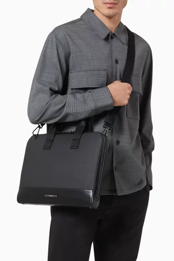حقيبة مودرن رفيعة للكمبيوتر المحمول بحلية مستطيلة جلد صناعي