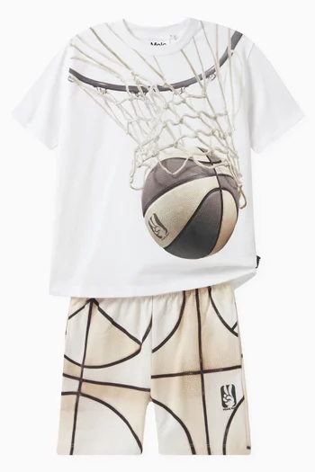 Adian Basket-print Shorts in Cotton