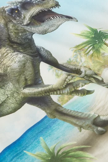 تي شيرت بطبعة ديناصور قطن عضوي
