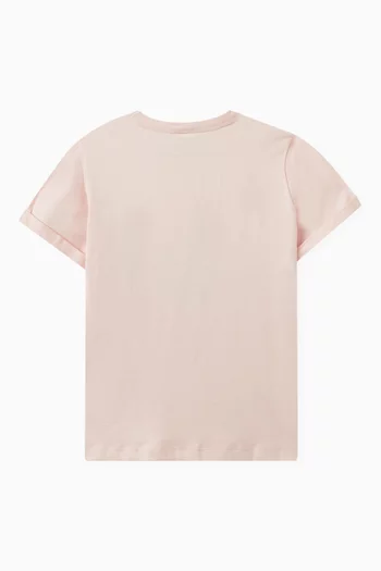 Flower Print T-shirt in Organic Cotton Jersey