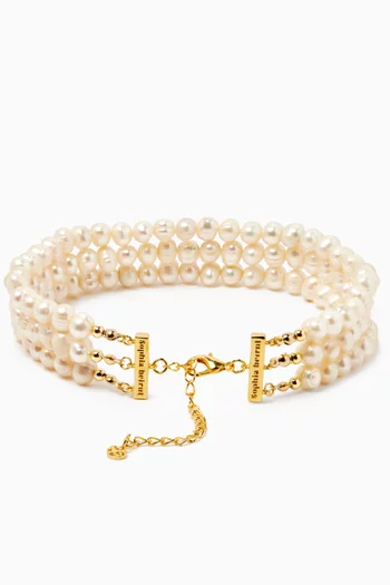 Francoise Pearl Choker in 24kt Gold-plated Brass