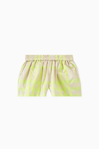 Check Print Shorts in Cotton-blend