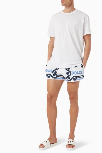 Marina Print Swim Shorts in Nylon