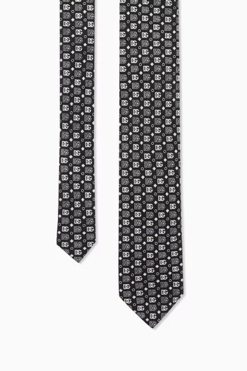 ربطة عنق بنقشة شعار الماركة بالكامل حرير جاكار