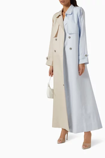 Cruise Double-breasted Coat Abaya in Linen