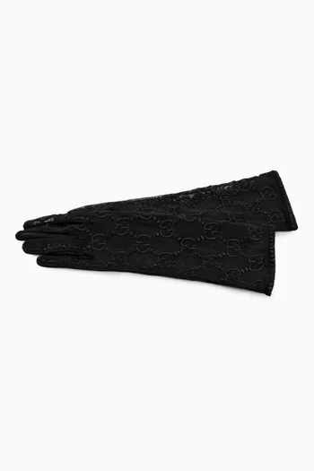 GG Motif Gloves in Tulle
