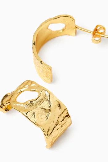 Textured Half-hoop Earrings in 18kt Gold-plated Bronze