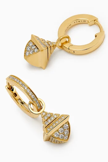 Cleo Mini Rev Diamond Drop Earrings in 18kt Gold