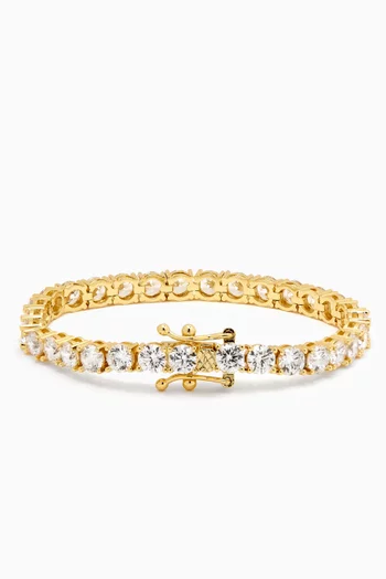 Classic Tennis Bracelet in 14kt Gold-plated Brass