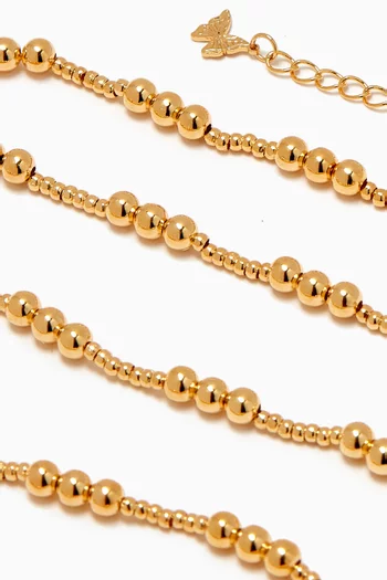 Dainty Beaded Ball Necklace in 14kt Gold-plated Brass