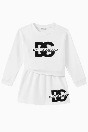 DG Logo-print Skirt in Cotton-jersey