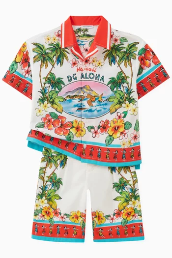 Hawaii-print Shorts in Linen