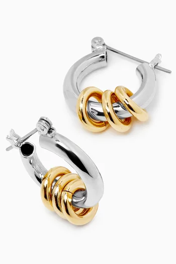 Two Tone Fillia Hoops in 14kt Gold & Platinum-plated Brass