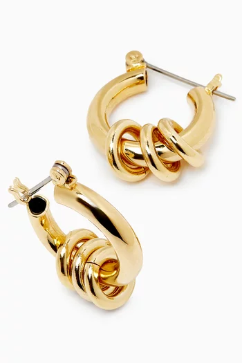 Small Fillia Hoop Earrings in 14kt Gold-plated Raw Brass